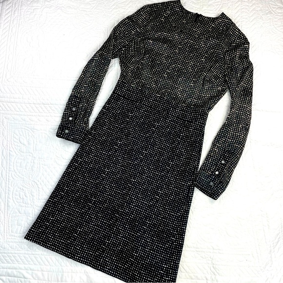 Tory Burch Dresses & Skirts - Tory Burch •6• A line silk top/tweed bottom long sleeve dress